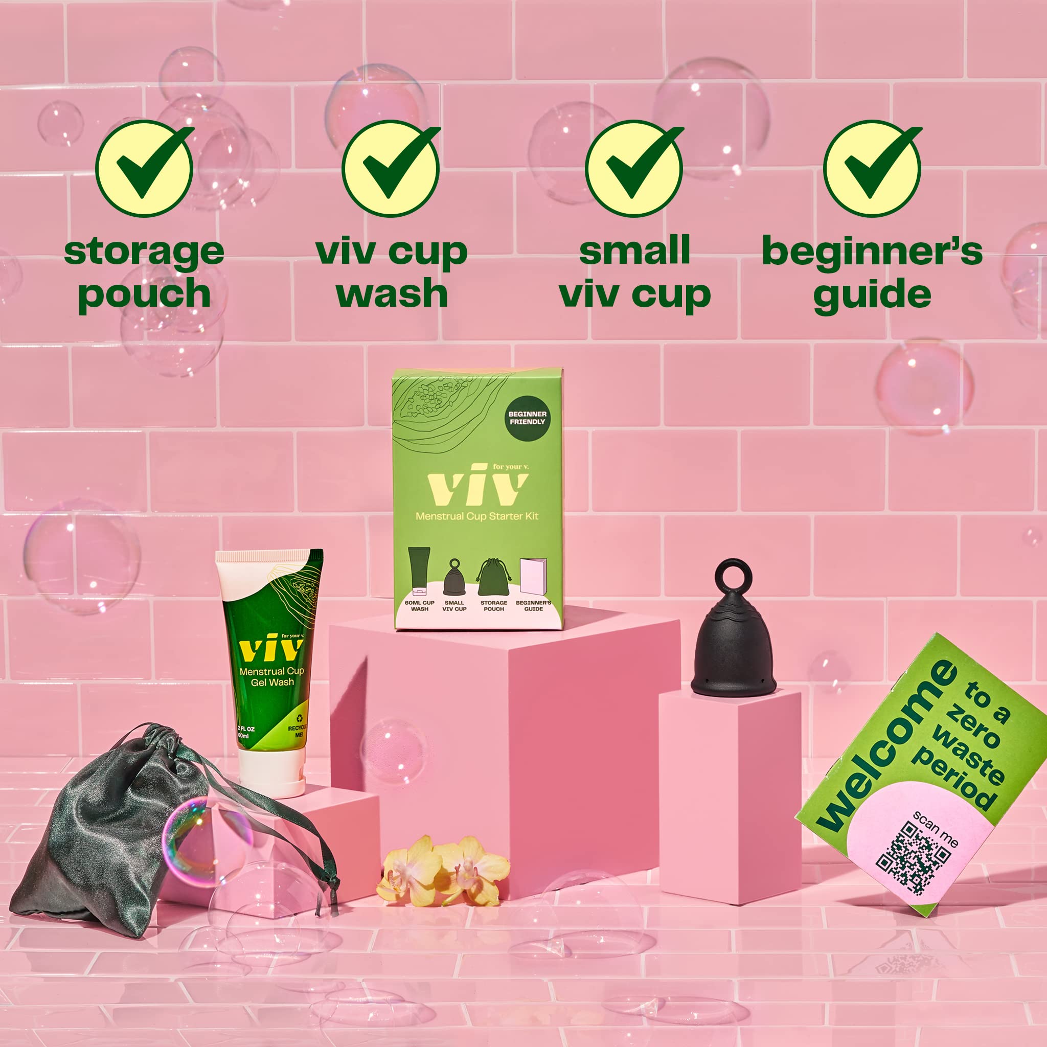 Viv for Your V premium soft cups kit ring-stem design close-up for easy removal.