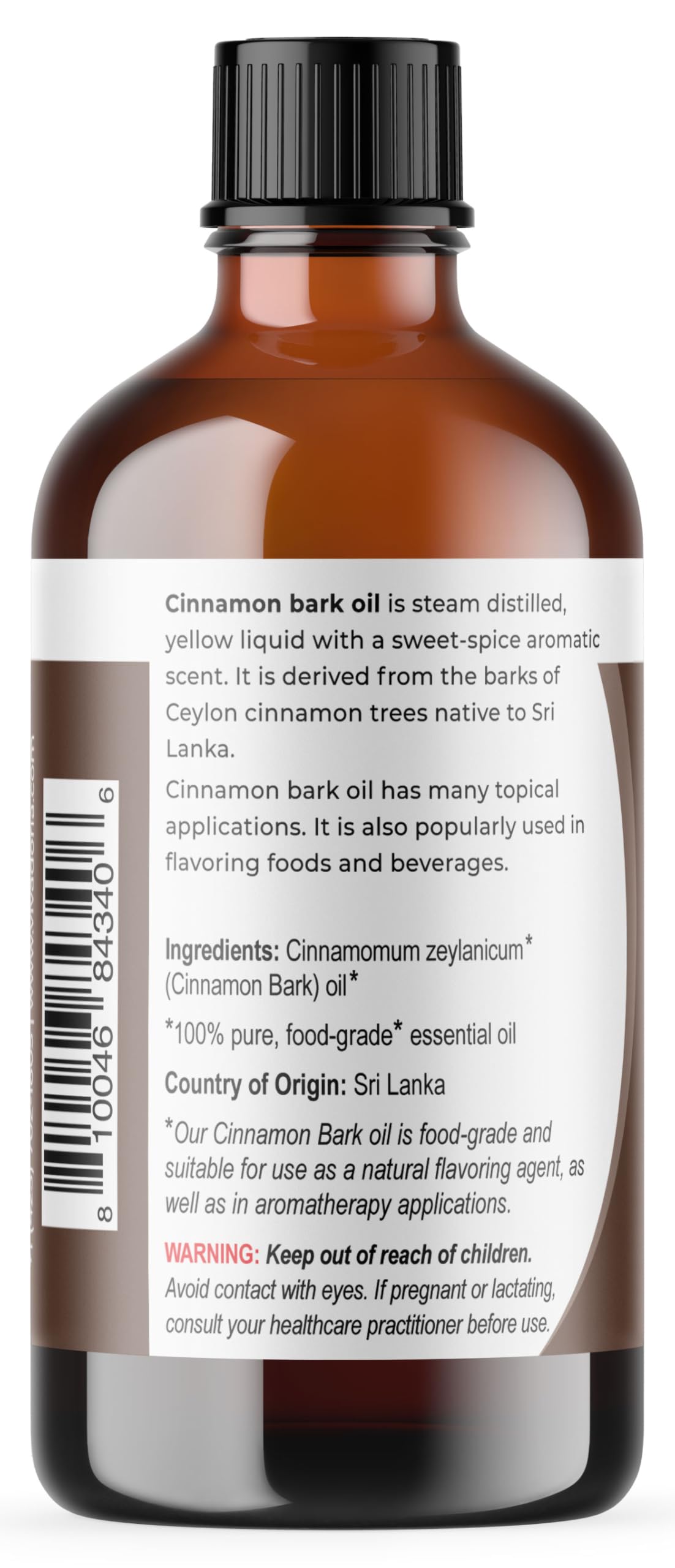 Viva Doria Cinnamon Bark Oil packaging highlights origin and secure cap for freshness