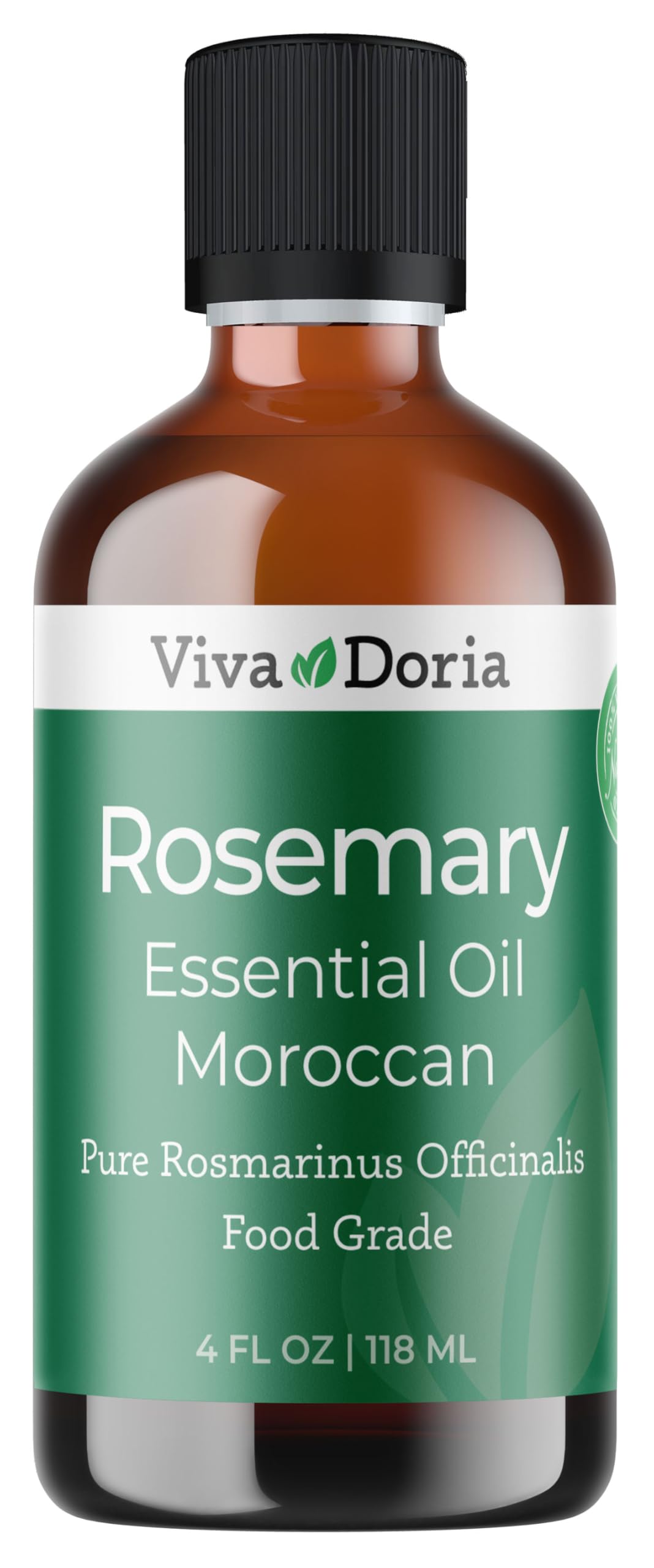 Viva Doria Rosemary Essential Oil bottle front view, premium aroma for diffusing.