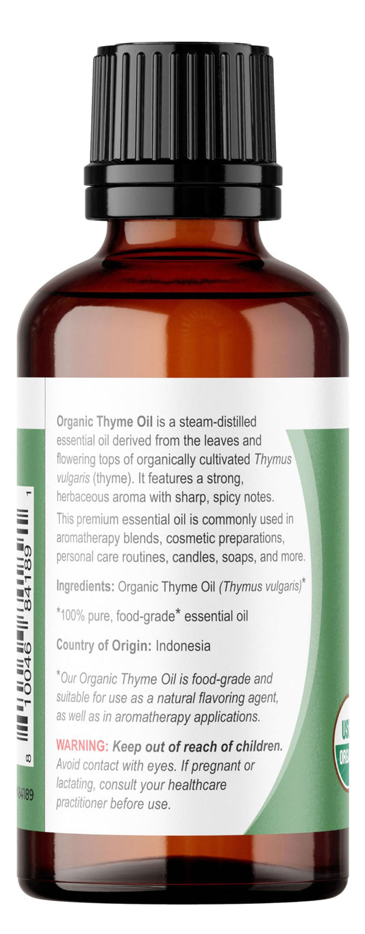 Viva Doria Thyme Oil amber glass bottle preserves potency.