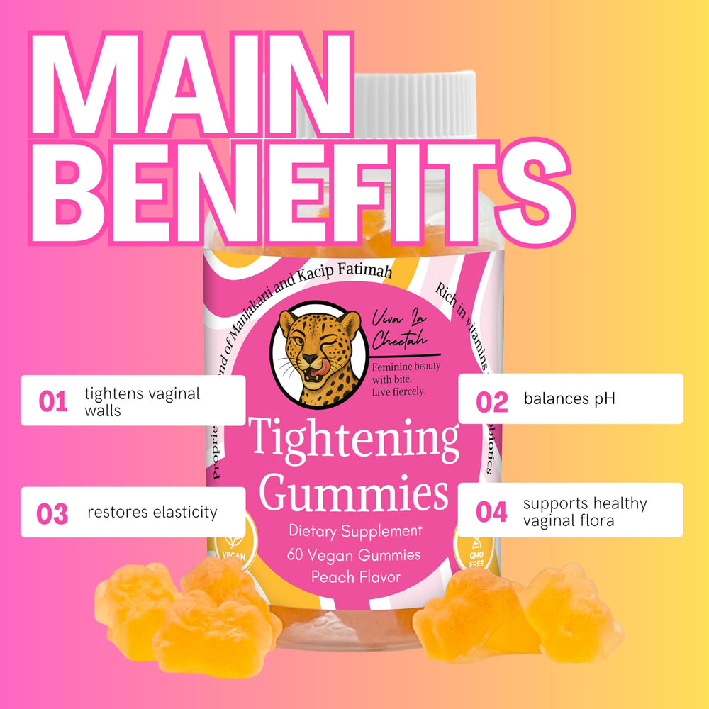 Viva La Cheetah tight gel paired with gummies for enhanced routine