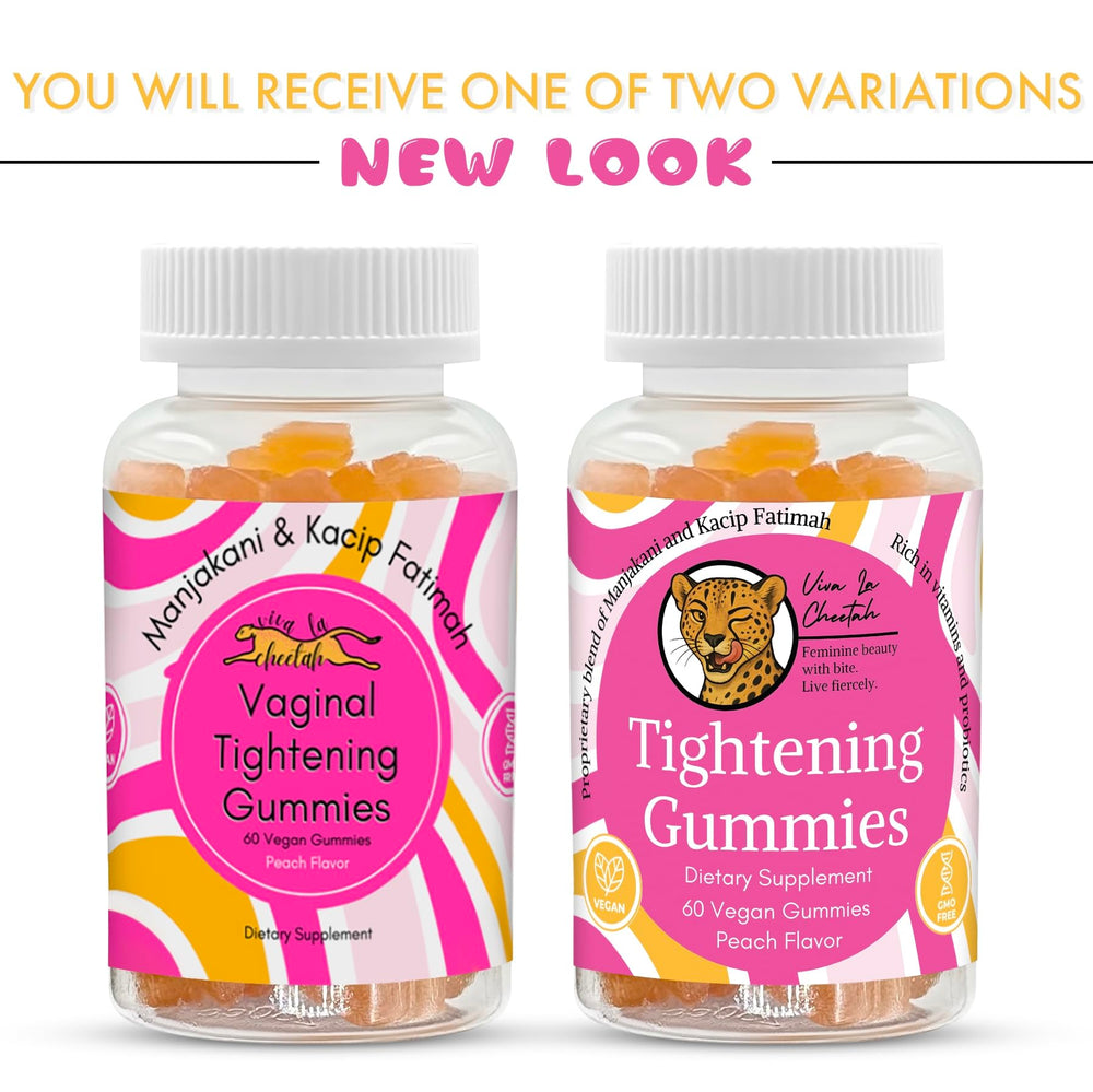 Viva La Cheetah vaginal tightening gummies closeup peach flavor for daily use