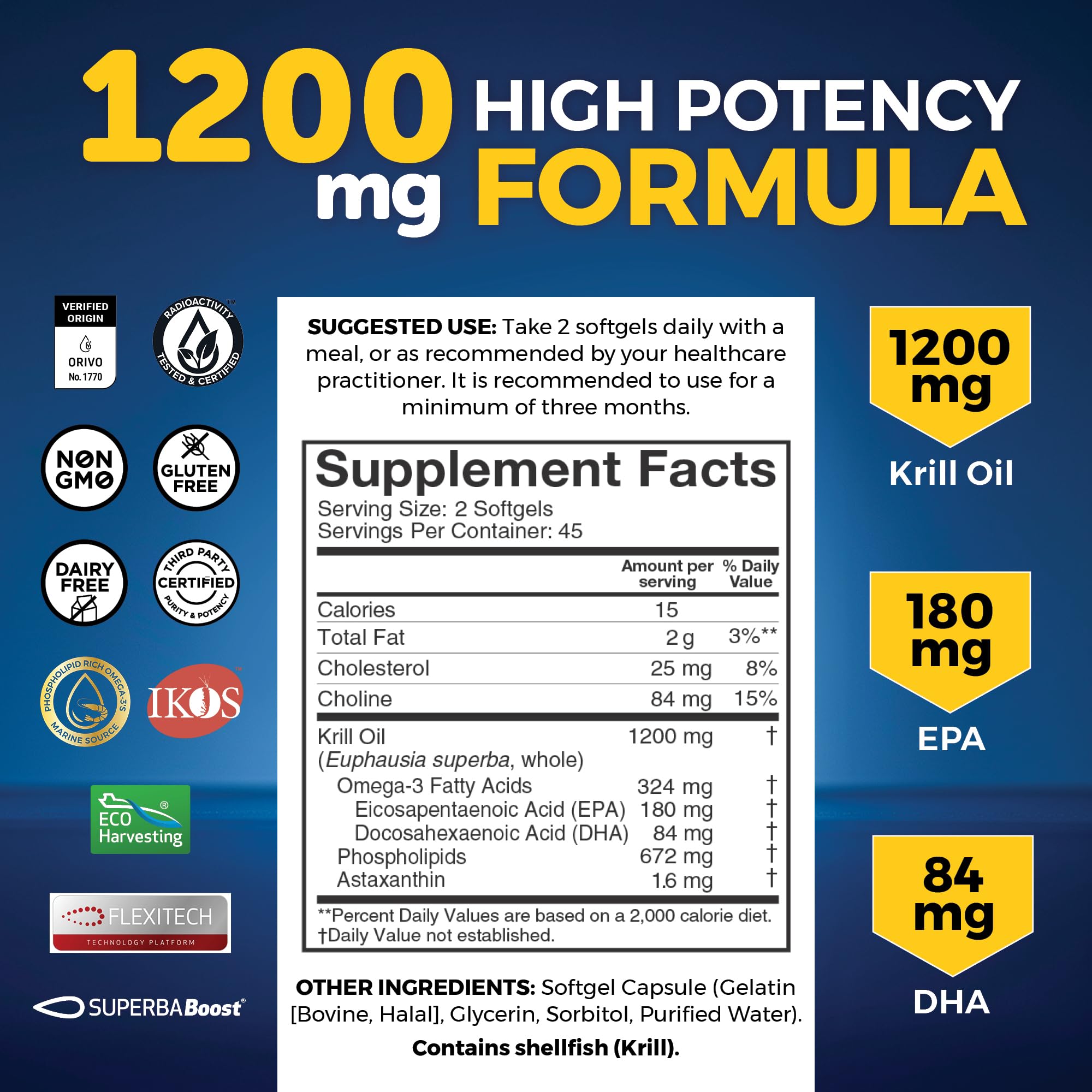 Viva Naturals Antarctic Krill Oil bottle pour showing convenient dosing.