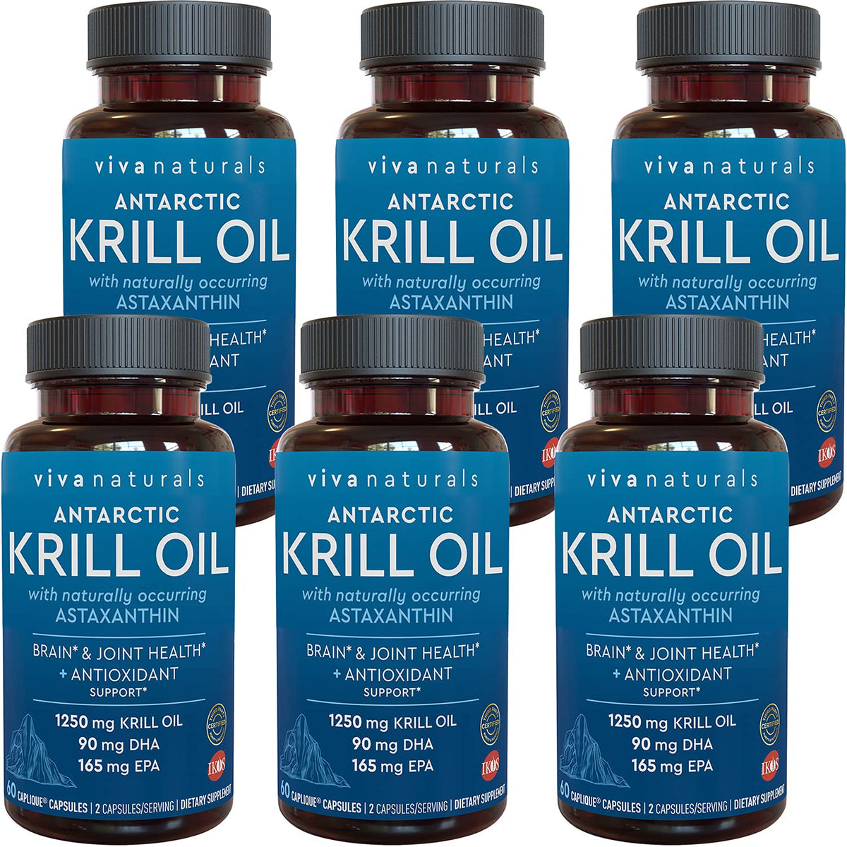 Viva Naturals Antarctic Krill Oil bottle highlights high omega-3 content for daily support