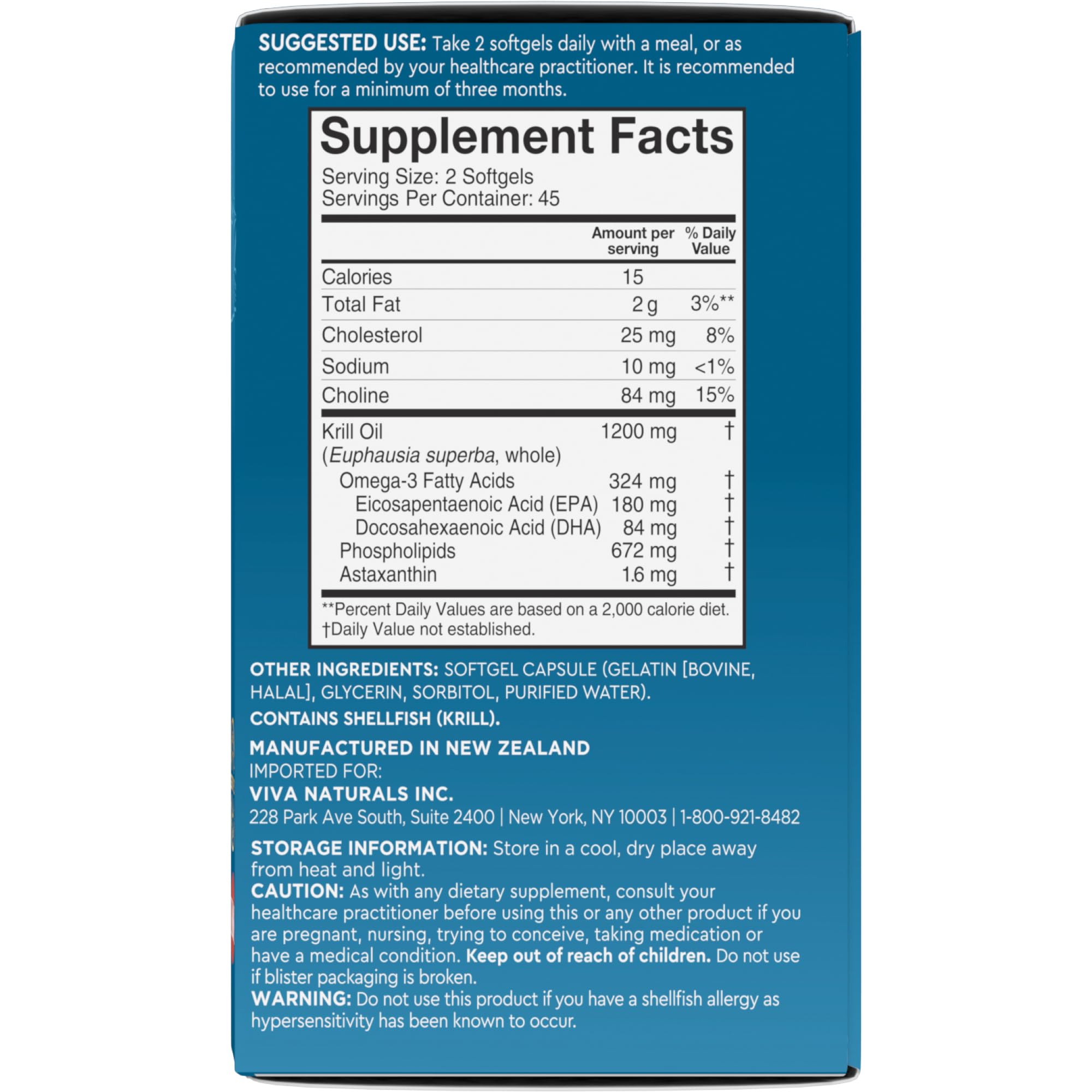 Viva Naturals krill oil capsules ready for daily routine.