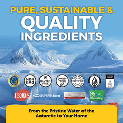 Viva Naturals Antarctic Krill Oil softgels close-up.