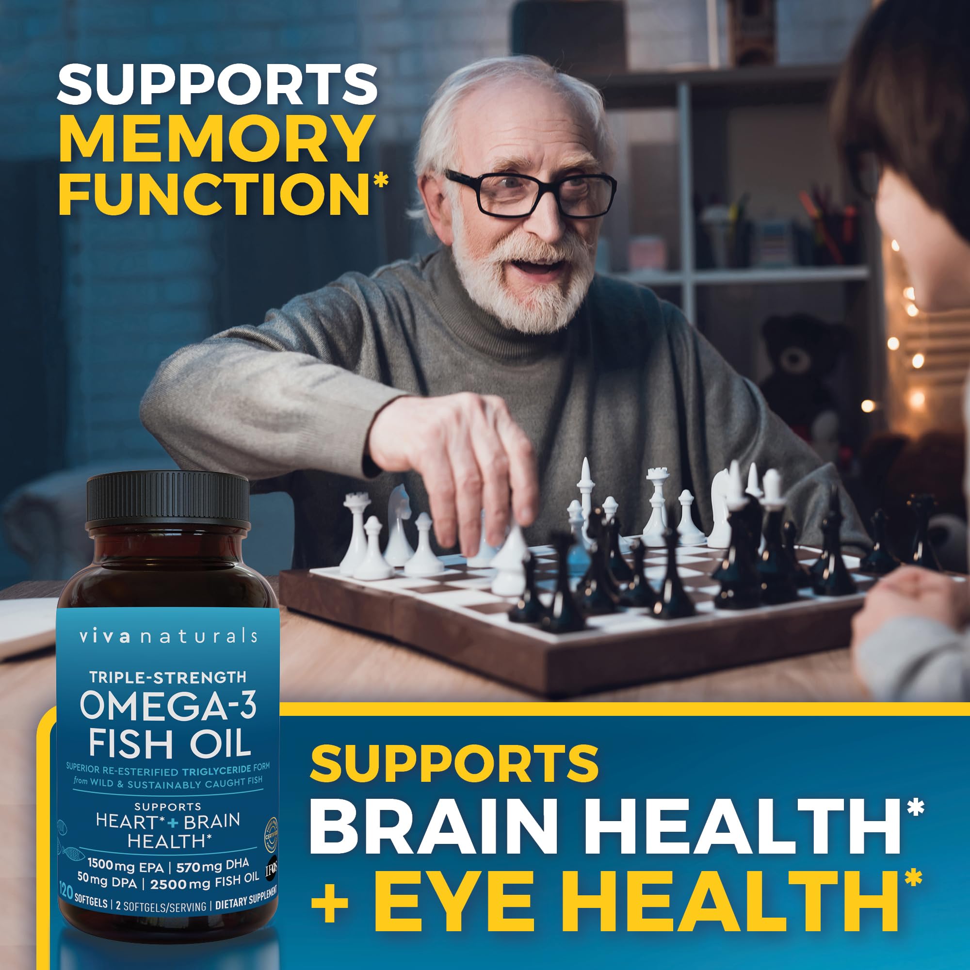 Viva Naturals Omega-3 reesterified triglyceride form indicating absorption potential.