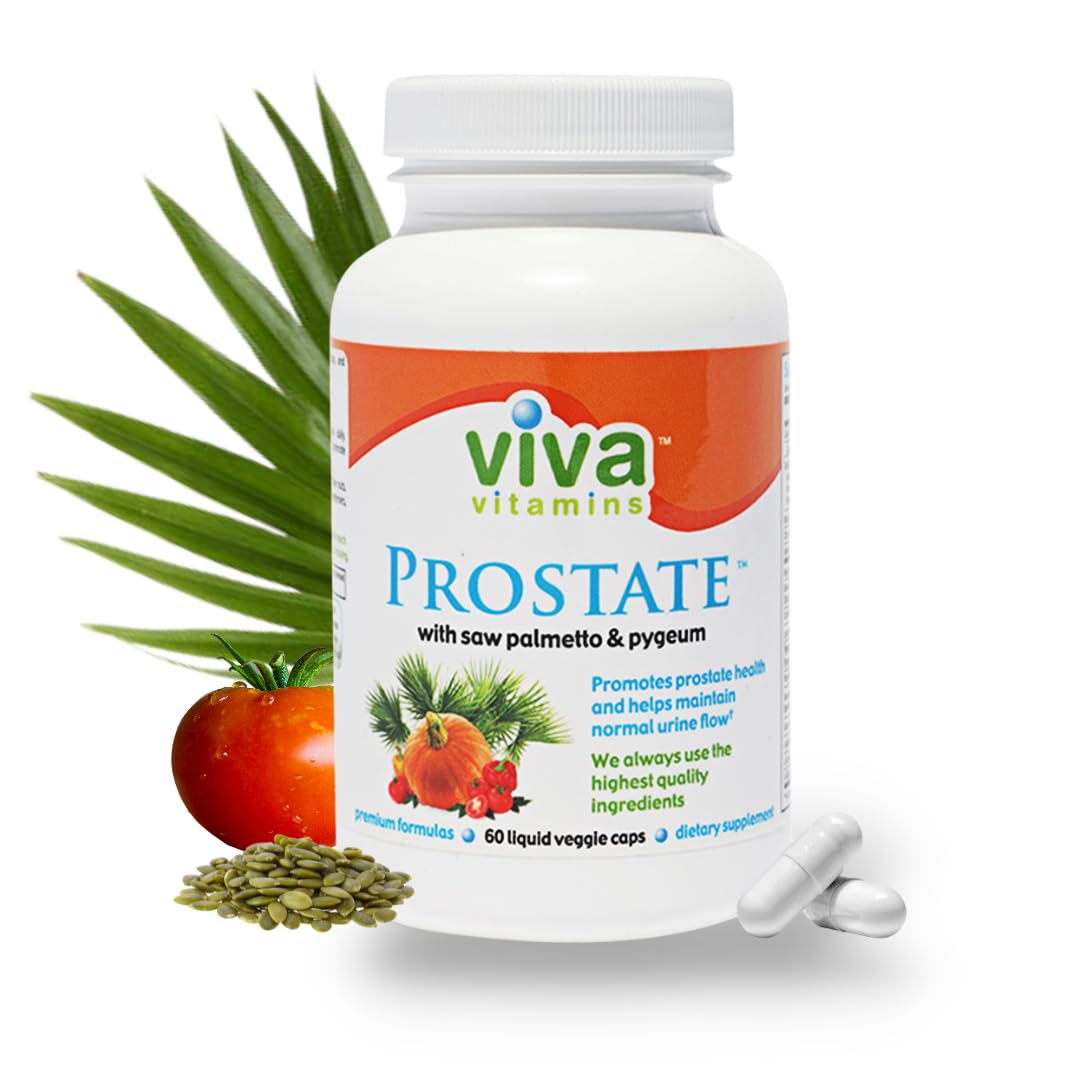 Viva Vitamins Prostate Health bottle front close-up for bladder comfort and recognition