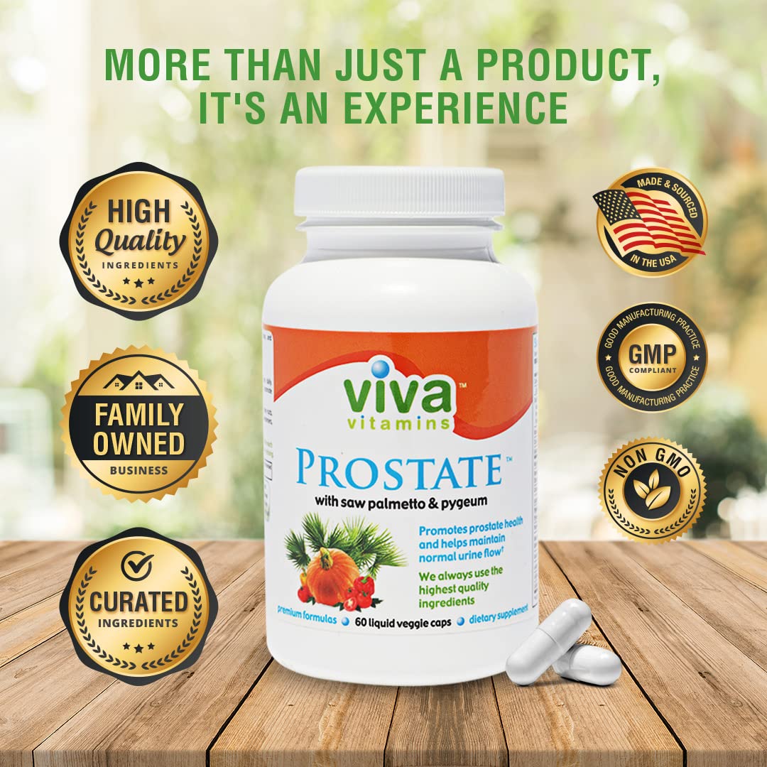 Viva Vitamins Prostate Health bottle label with clear ingredient list and directions