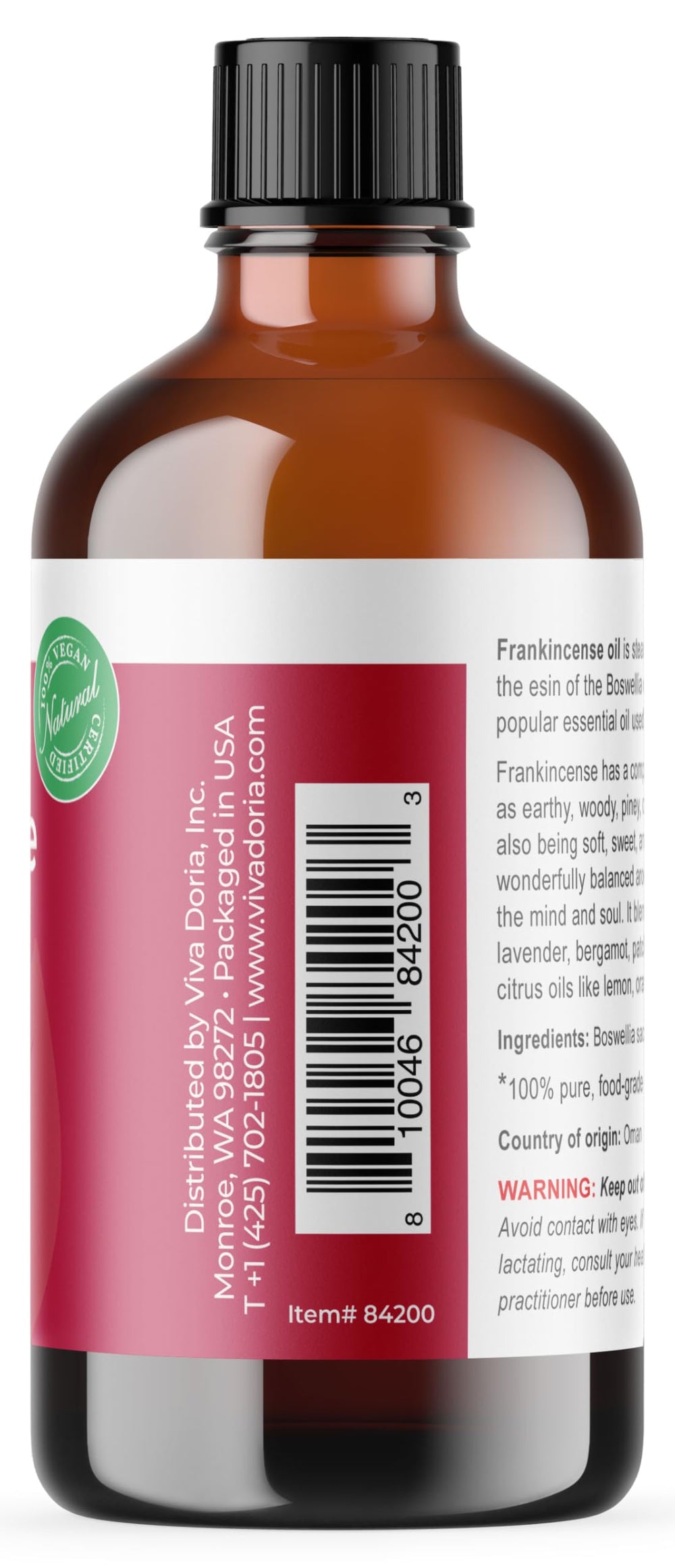 Viva Doria frankincense oil drops ideal for diffusion rituals.