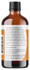 Amber glass Viva Doria turmeric essential oil bottle ready for aromatherapy diffusion.