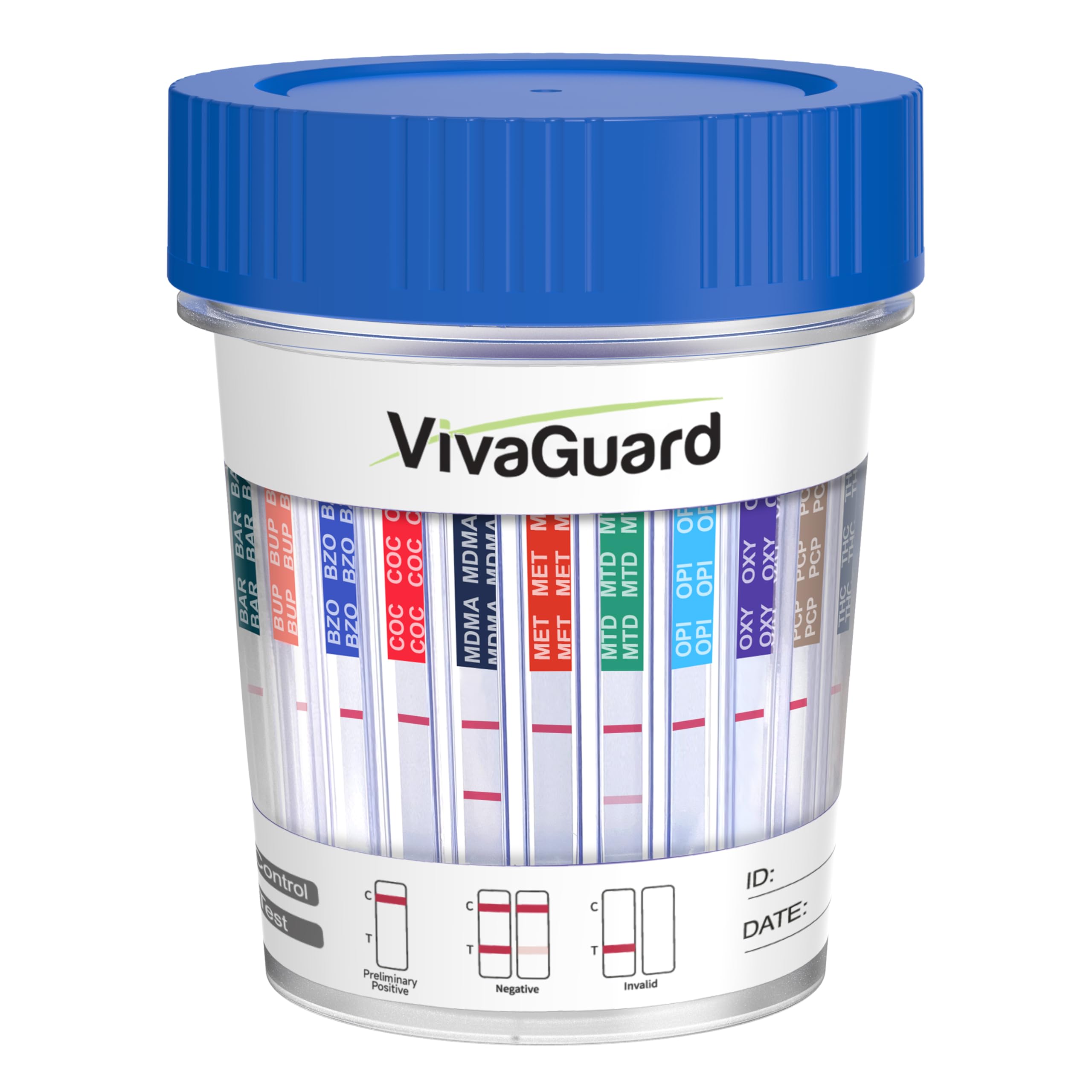 VivaGuard packaging of the 15-panel test kit for home use.