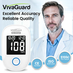 VivaGuard app screen showing synced readings from the meter.