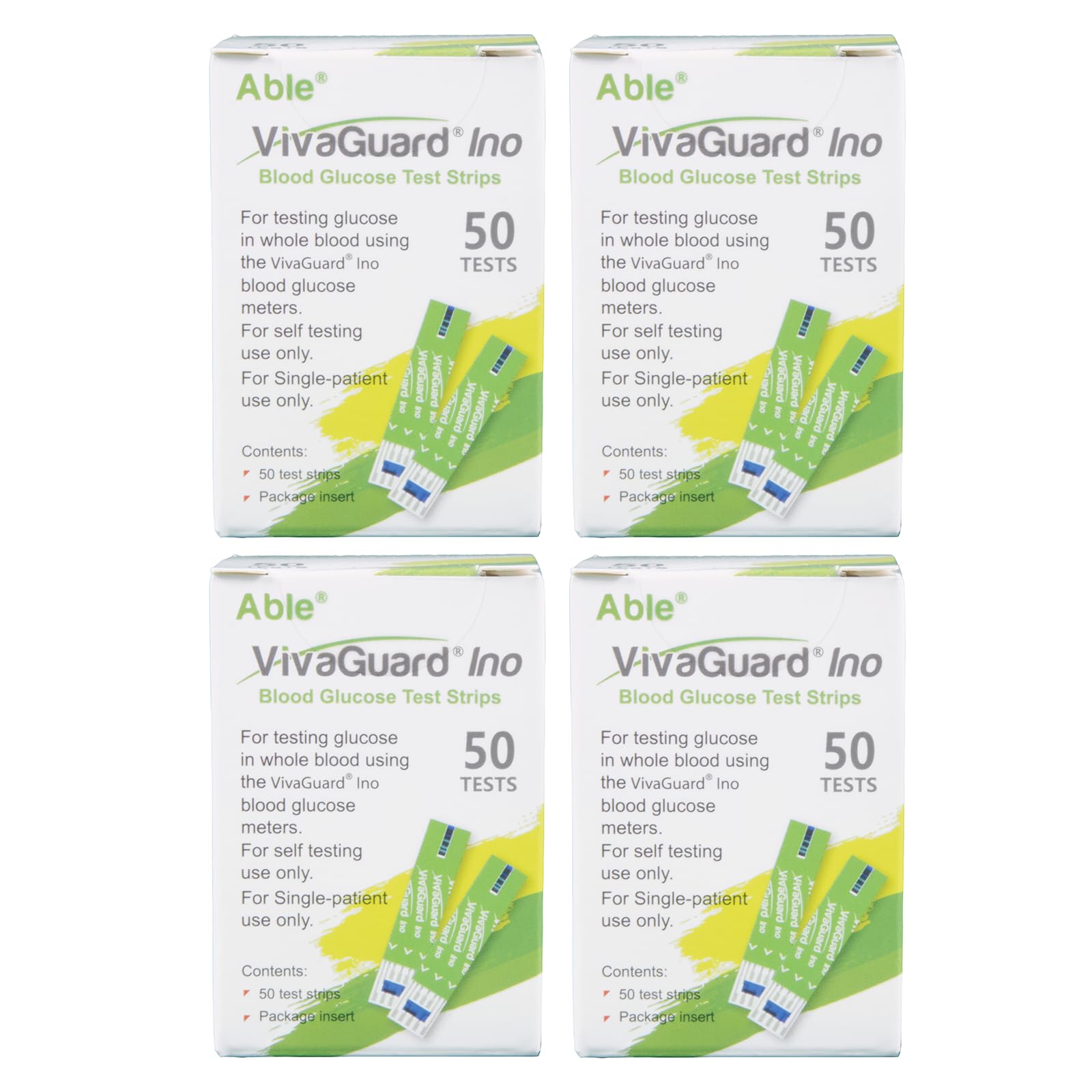 Vivaguard Ino test strips 200-count pack for reliable home glucose monitoring