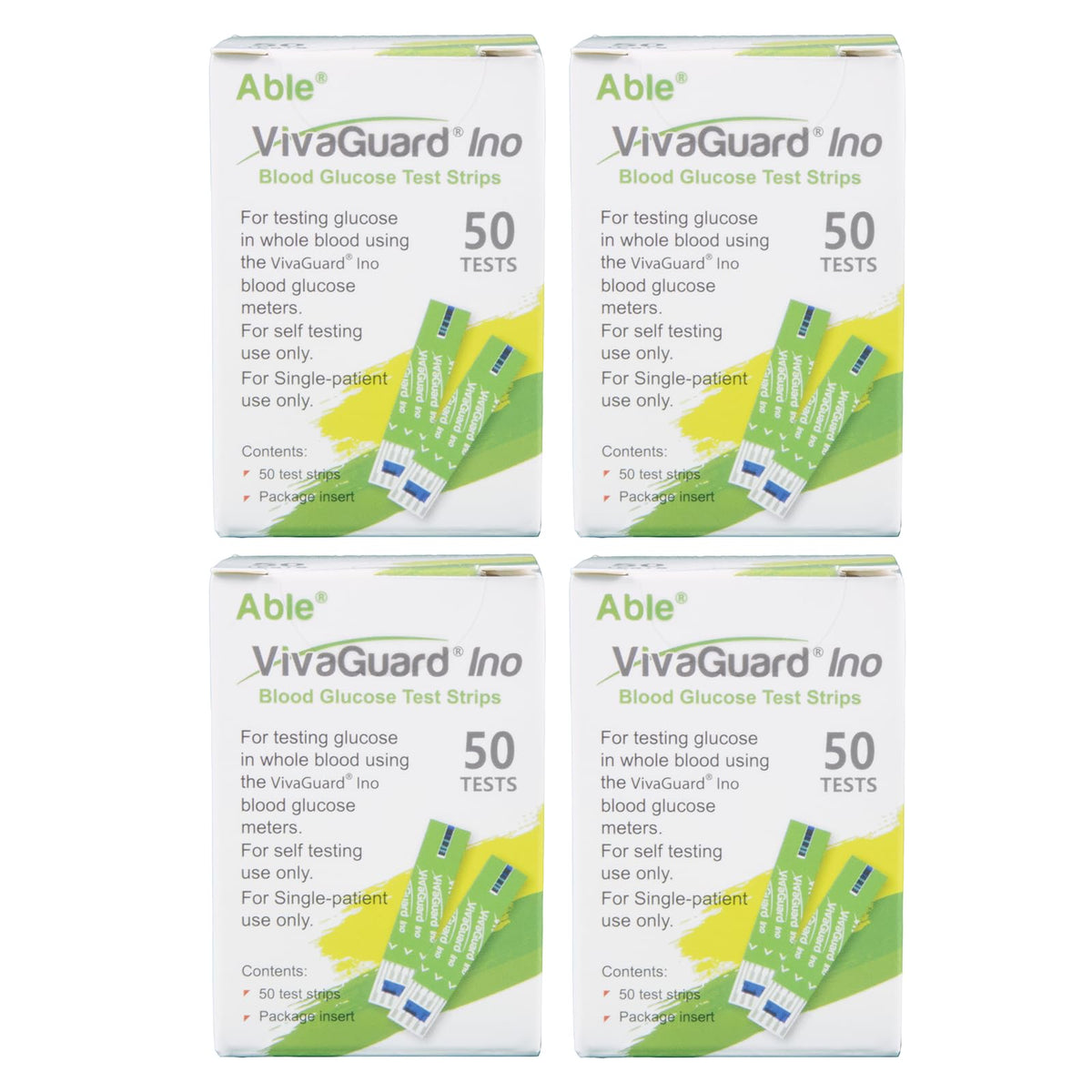 Vivaguard Ino test strips 200-count pack for reliable home glucose monitoring