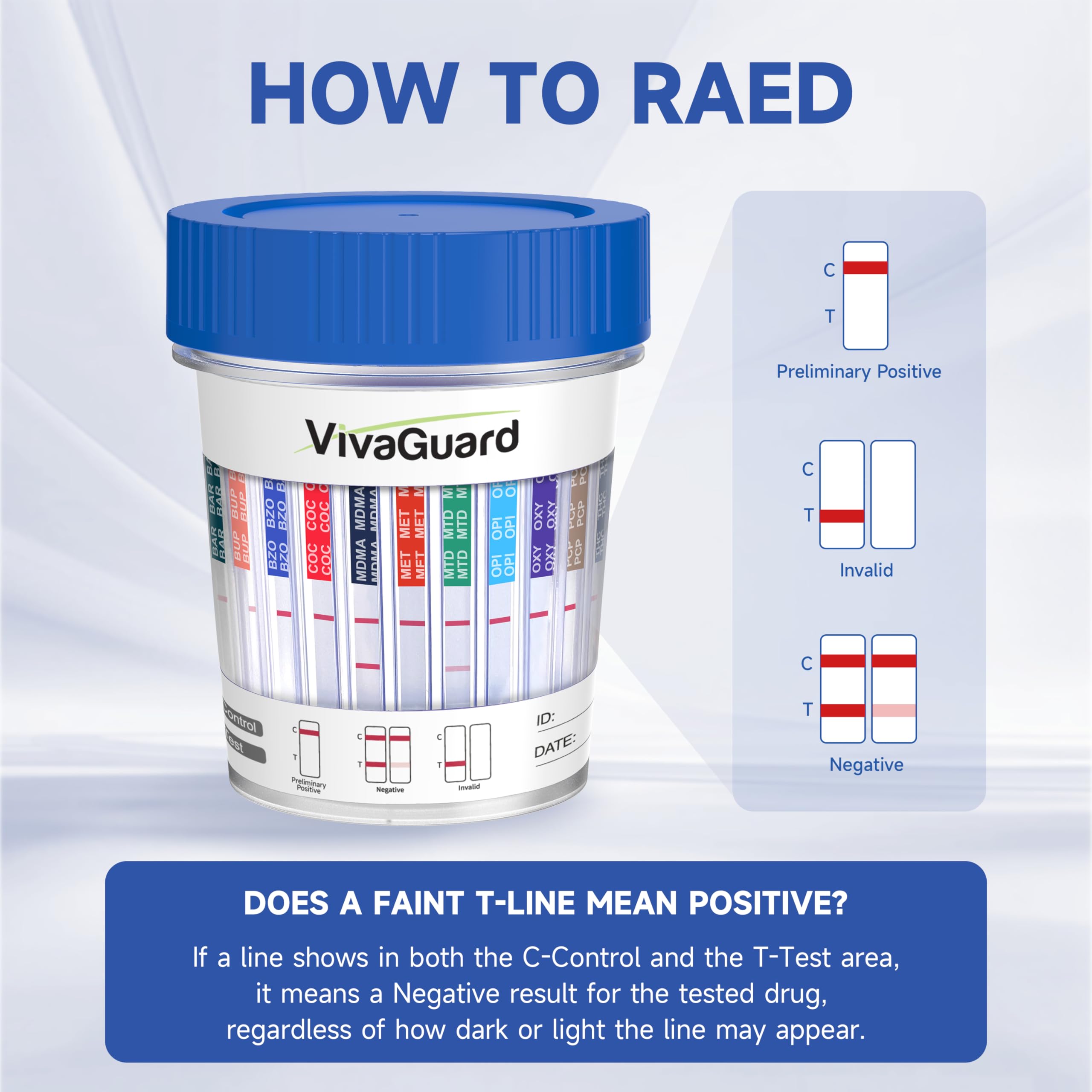 VivaGuard sealed foil pouch keeps each test fresh and ready.