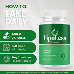 VIVALIS Lipoless bottle and capsules on a table for easy daily dosing.