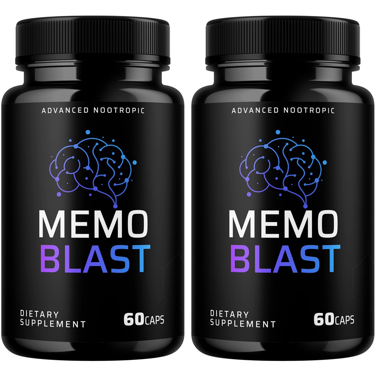 VIVALIS Memo Blast bottle front, premium daily wellness supplement display.