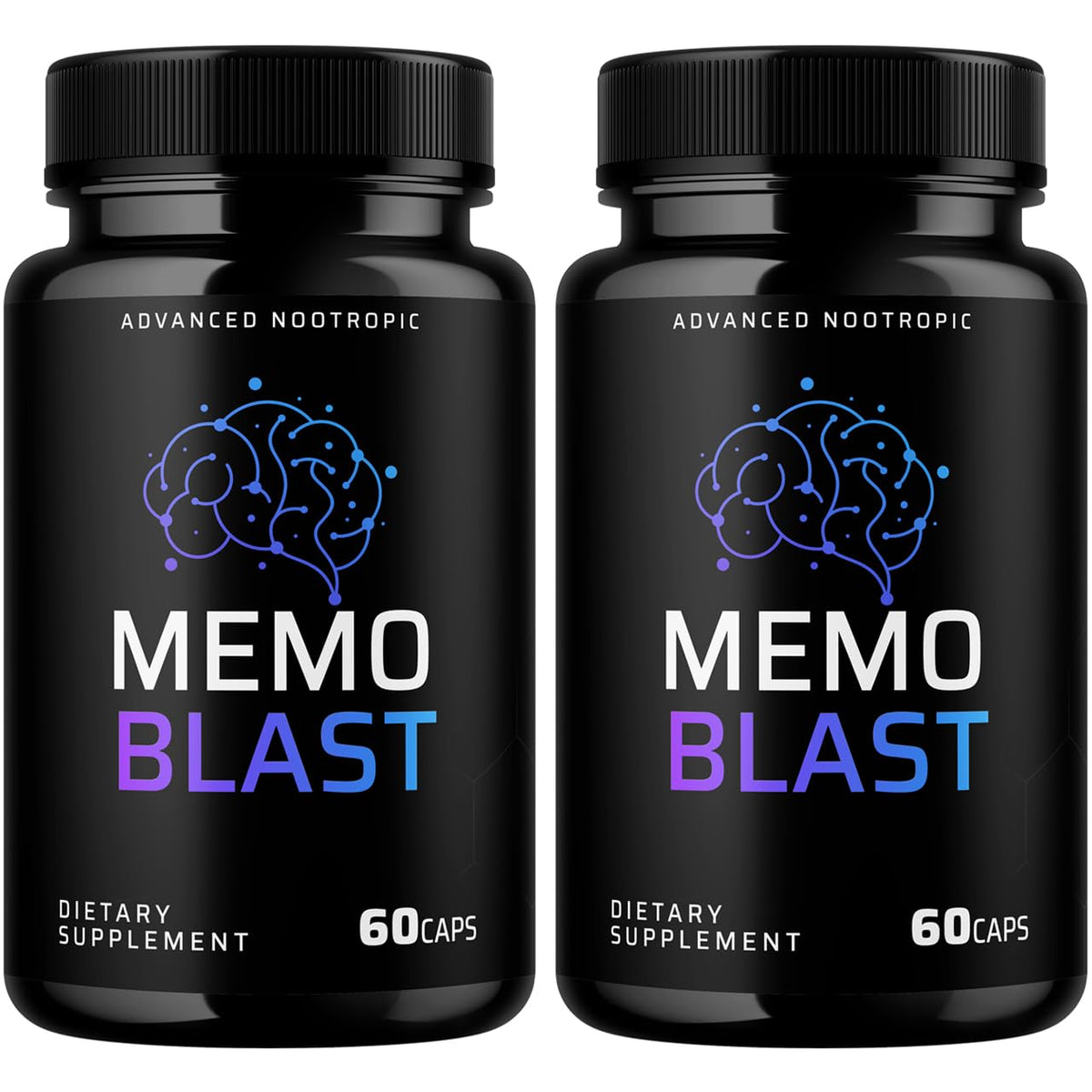 VIVALIS Memo Blast bottle front, premium daily wellness supplement display.