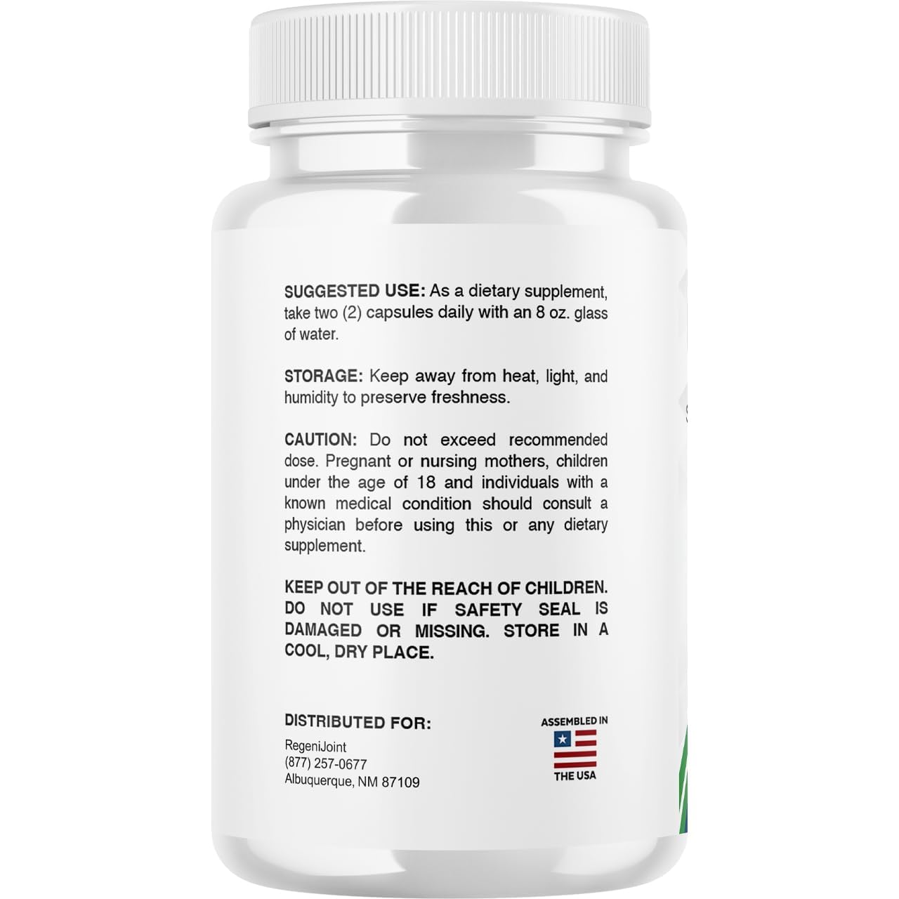 VIVALIS RegeniJoint packaging label detail for long term wellness