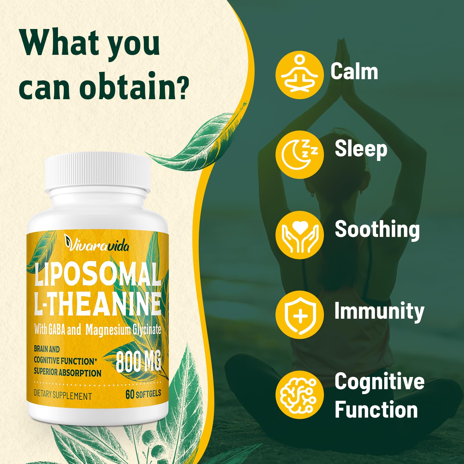 Vivaravida's ingredients list shows GABA and magnesium glycinate for balanced mood support.