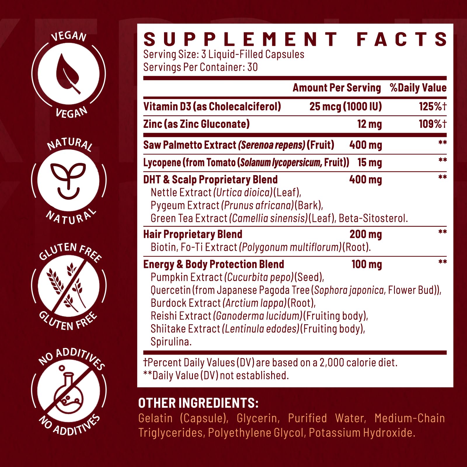 Close-up of Vivaravida DHT Blocker bottle highlighting the improved formula