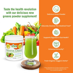 Viva Vitamins Greater Greens Detox scoop in water ready for a quick serving