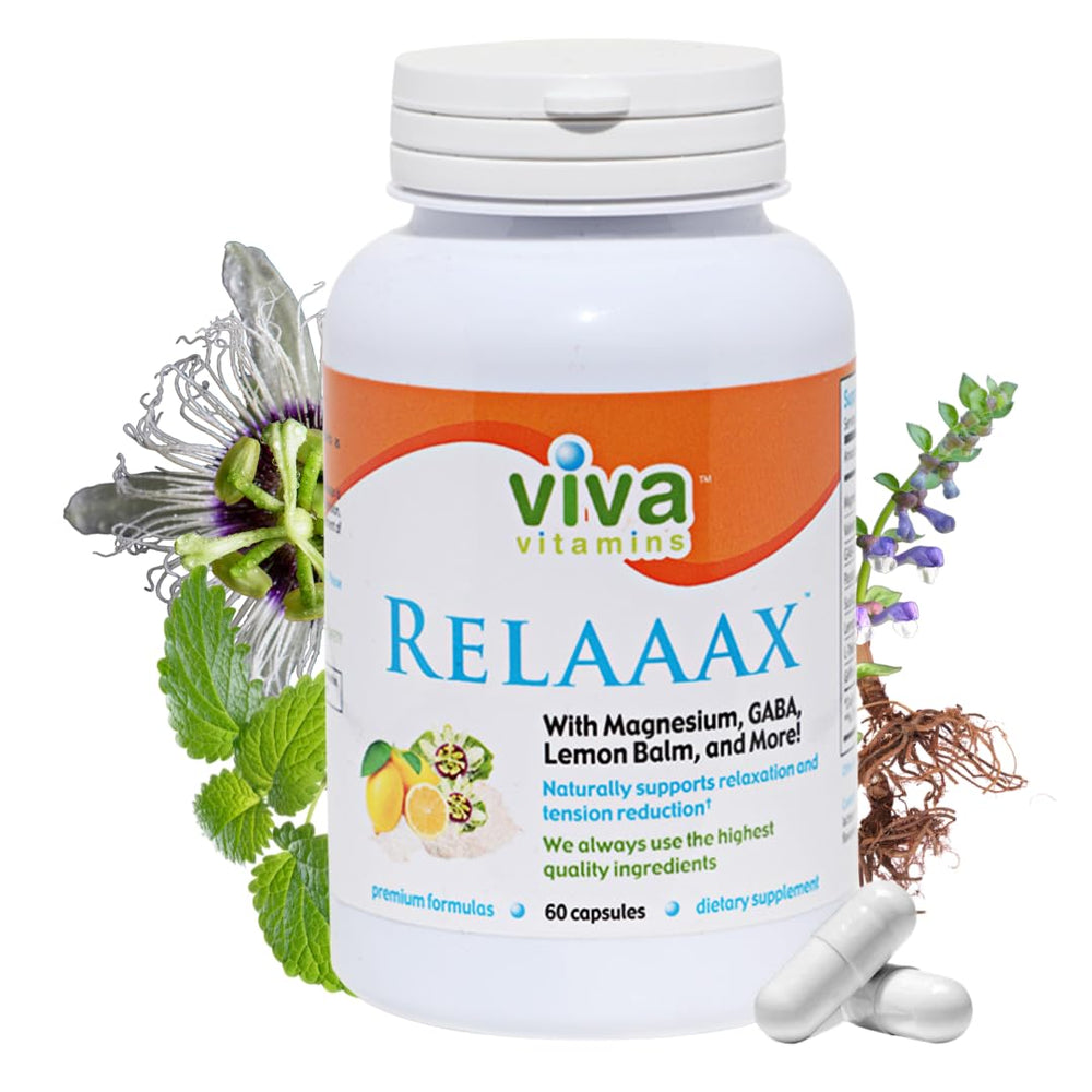 Viva Vitamins Relaaax bottle ready for daily calm.
