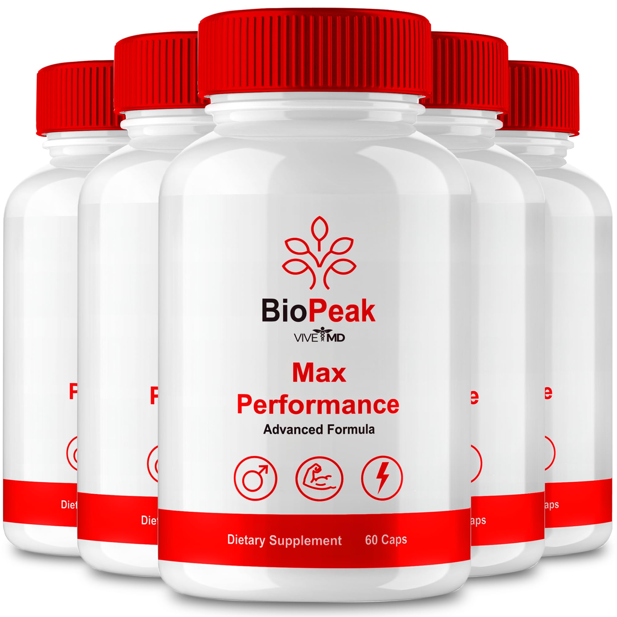 VIVE MD BioPeak capsules bottle label close-up for daily wellness support