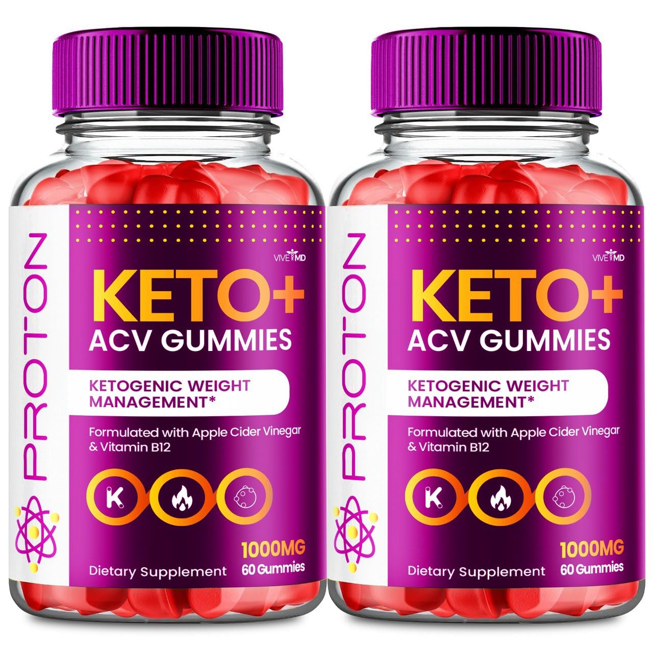 VIVE MD Proton Keto ACV Gummies bottle for easy daily weight-management support.