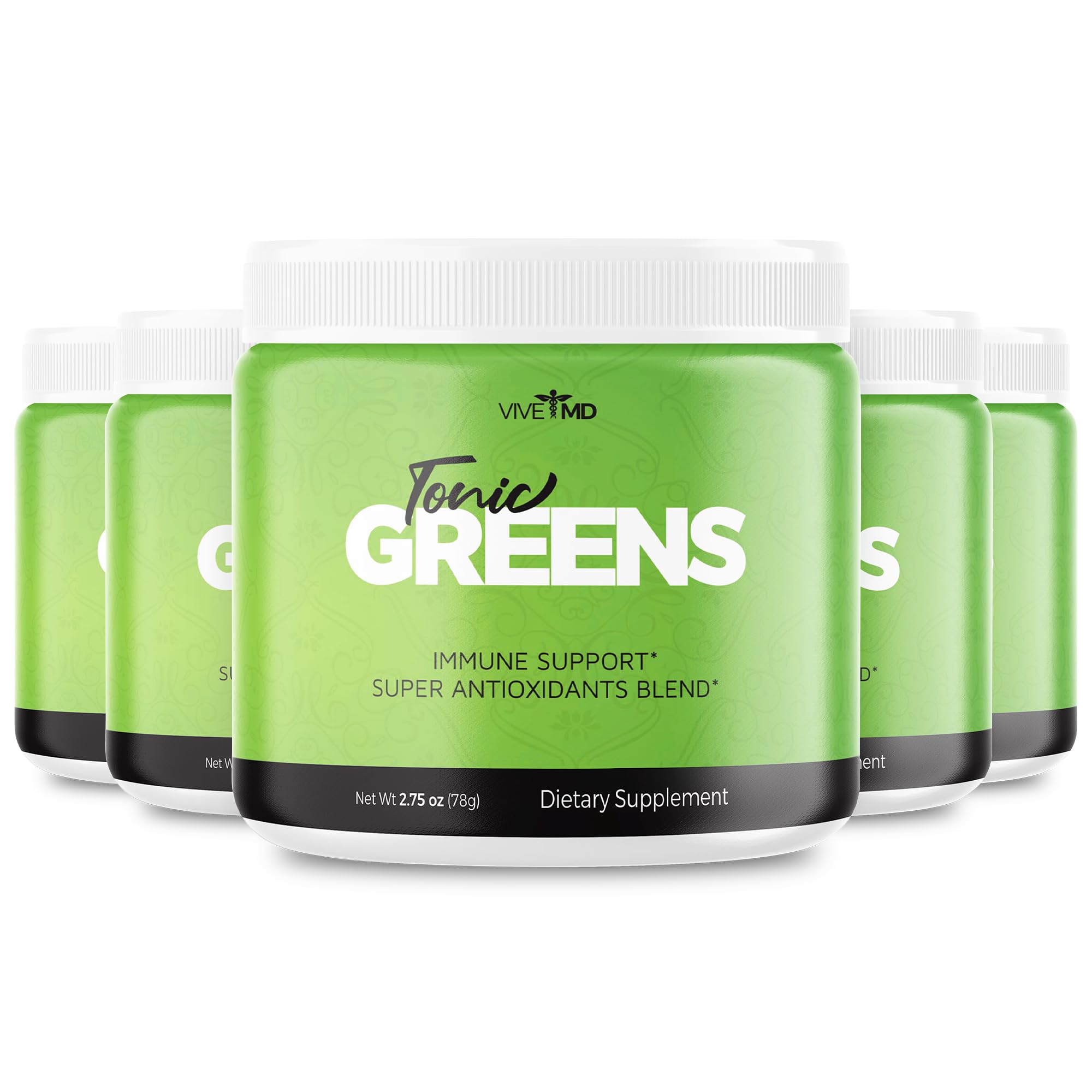 VIVE MD Tonic Greens bottle with official formula for natural daily energy.