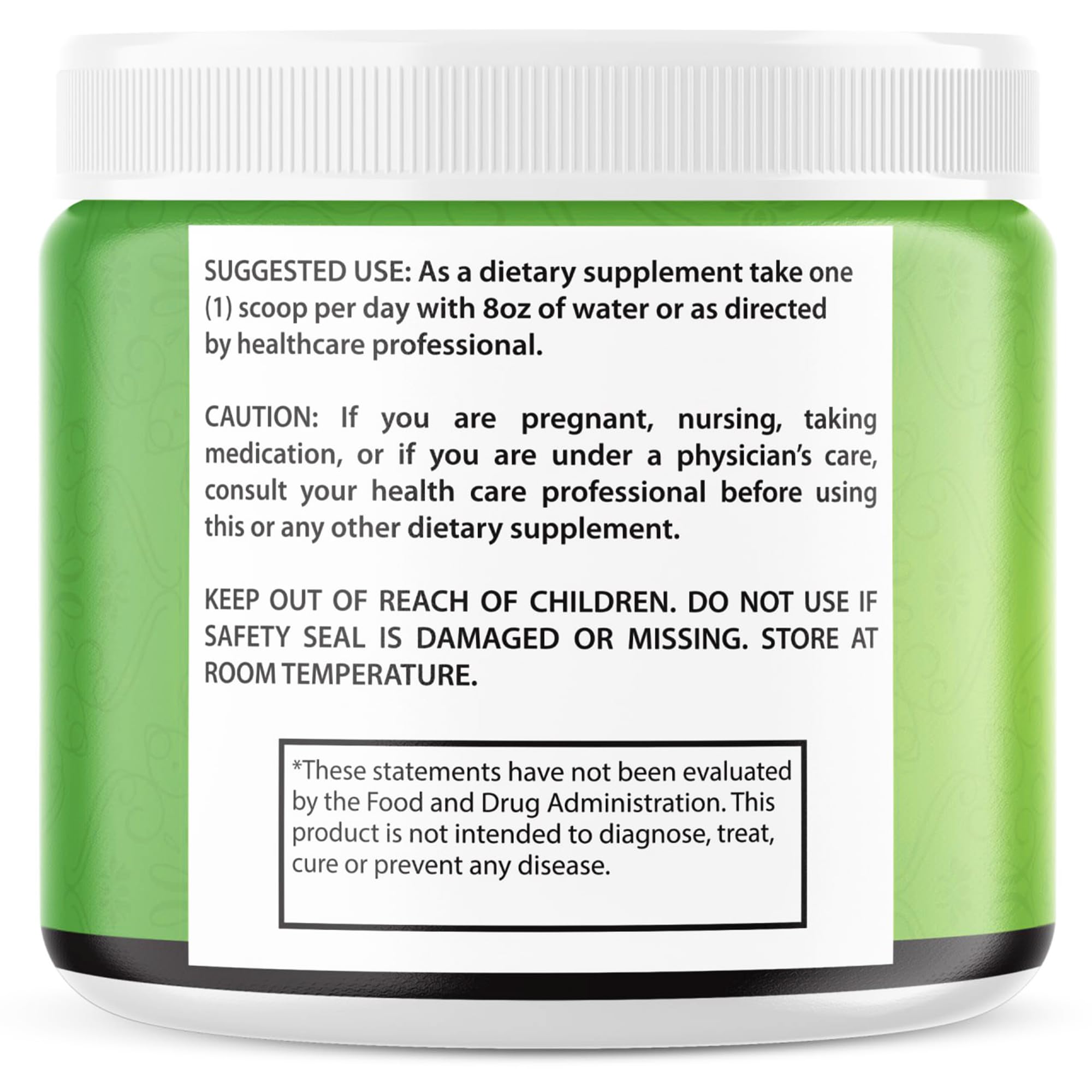 VIVE MD Tonic Greens label closeup showcasing the natural green blend