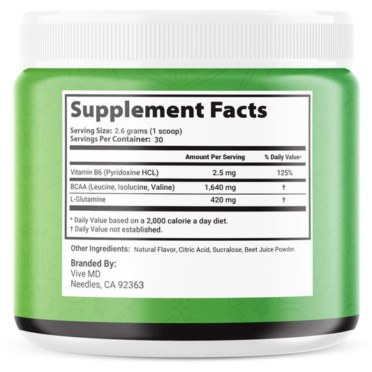 VIVE MD Tonic Greens scoop ready to mix into a shake for sustained vigor.