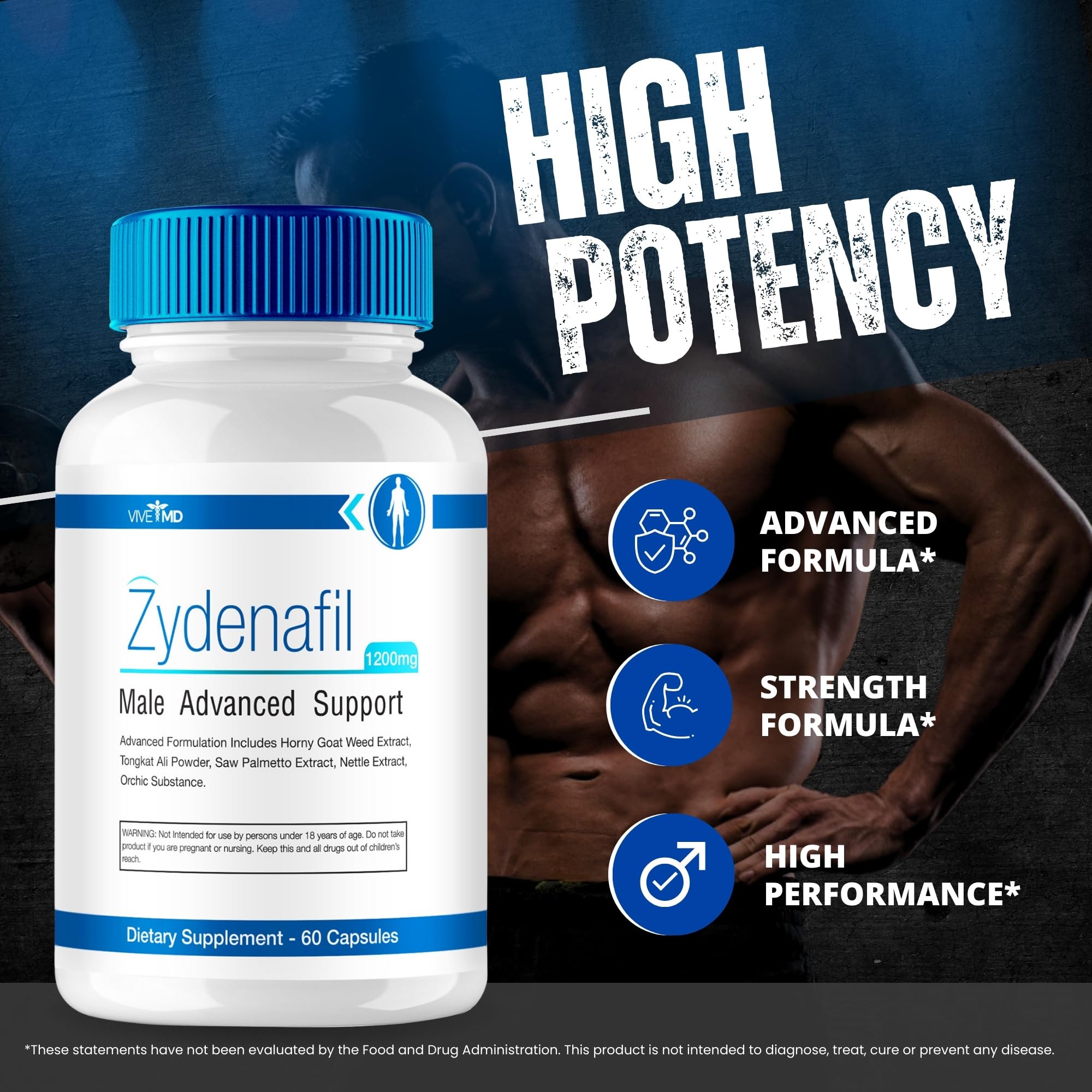 VIVE MD Zydenafil Saw Palmetto component image illustrating botanical complex.