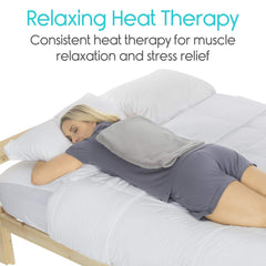 Vive moist heating pad auto shut-off enhances safety during use.