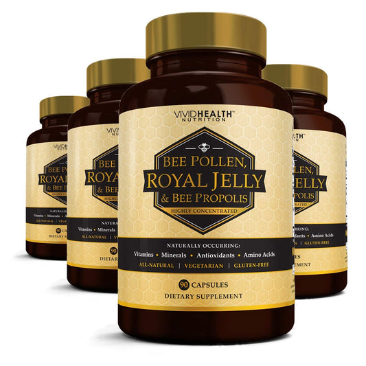 Vivid Health Nutrition immune boost royal jelly packaging highlighting premium ingredients and daily energy support.