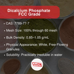 Vivion Dicalcium Phosphate Anhydrous bulk ingredient for small to mid-scale production.
