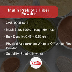 Vivion Inulin powder texture close-up suggests added creaminess in beverages.
