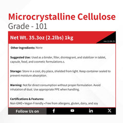 Vivion MCC101 food-grade bulking and texturizing additive for processing.