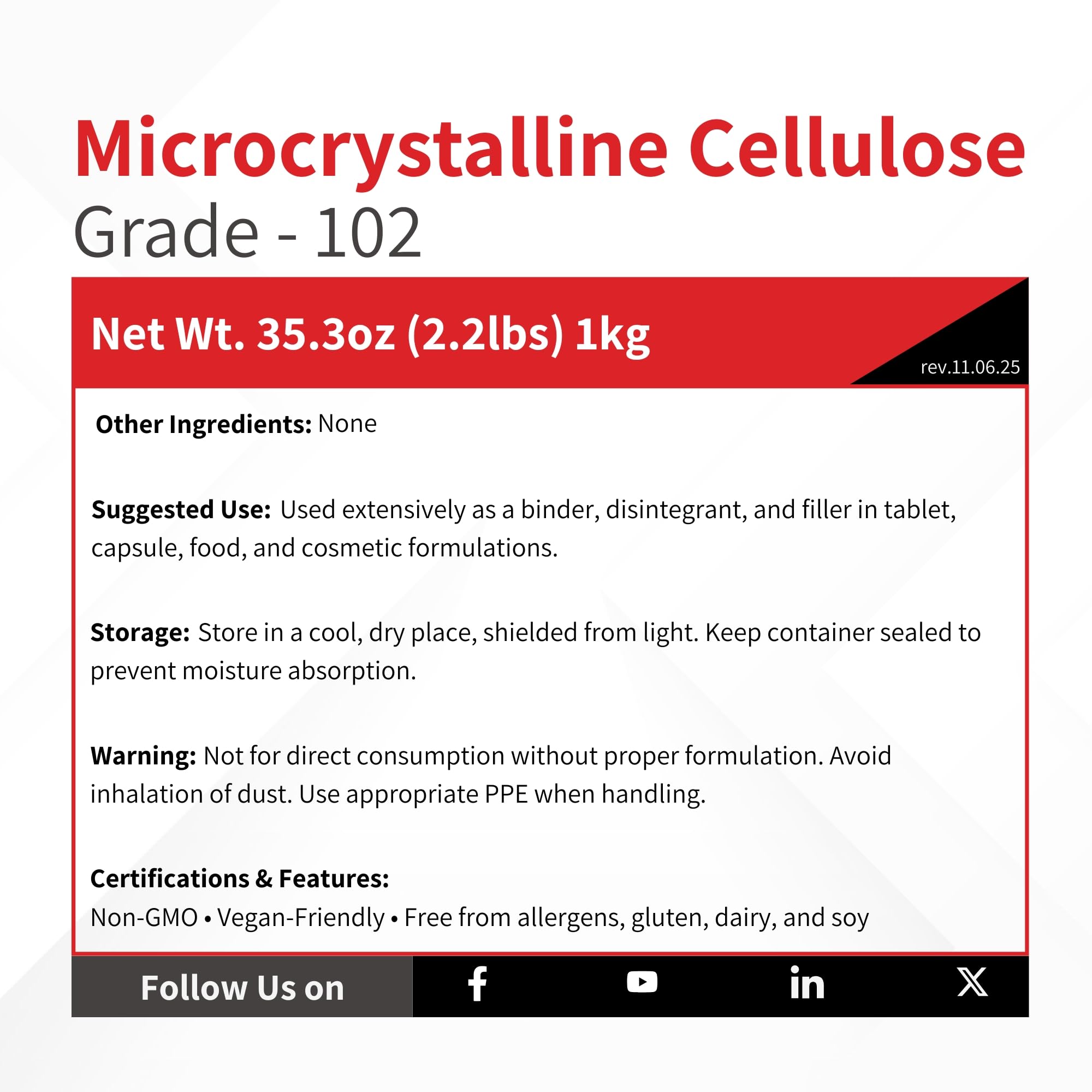 Vivion MCC102 suitable for tablet compounding with larger particle size for uniform blends.