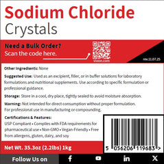 Vivion Sodium Chloride USP 5kg in lab setting suitable for electrolyte replenishment formulations.