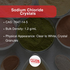 Vivion Sodium Chloride USP 5kg pharma-grade salt ideal for chemical and industrial processing.