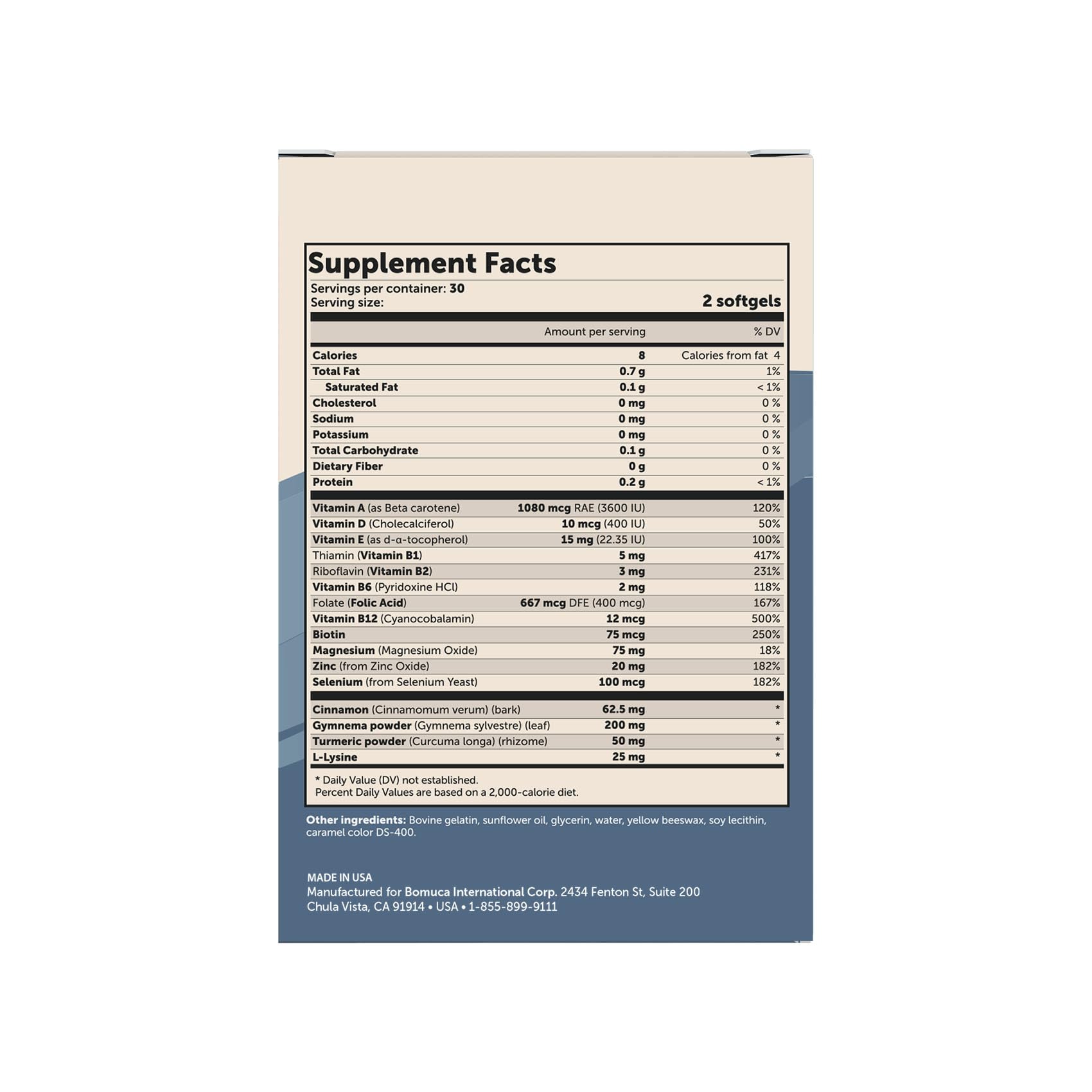 Closeup of 60 softgels to emphasize quantity and value for daily intake