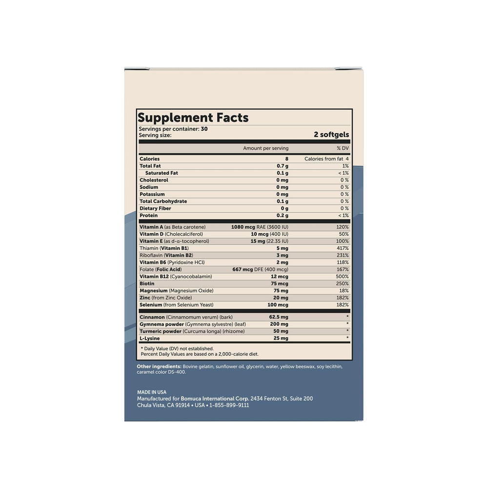 Closeup of 60 softgels to emphasize quantity and value for daily intake