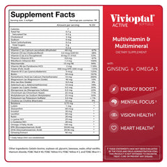 Vivioptal Active daily-use pack, one-a-day softgel for adults 18+.