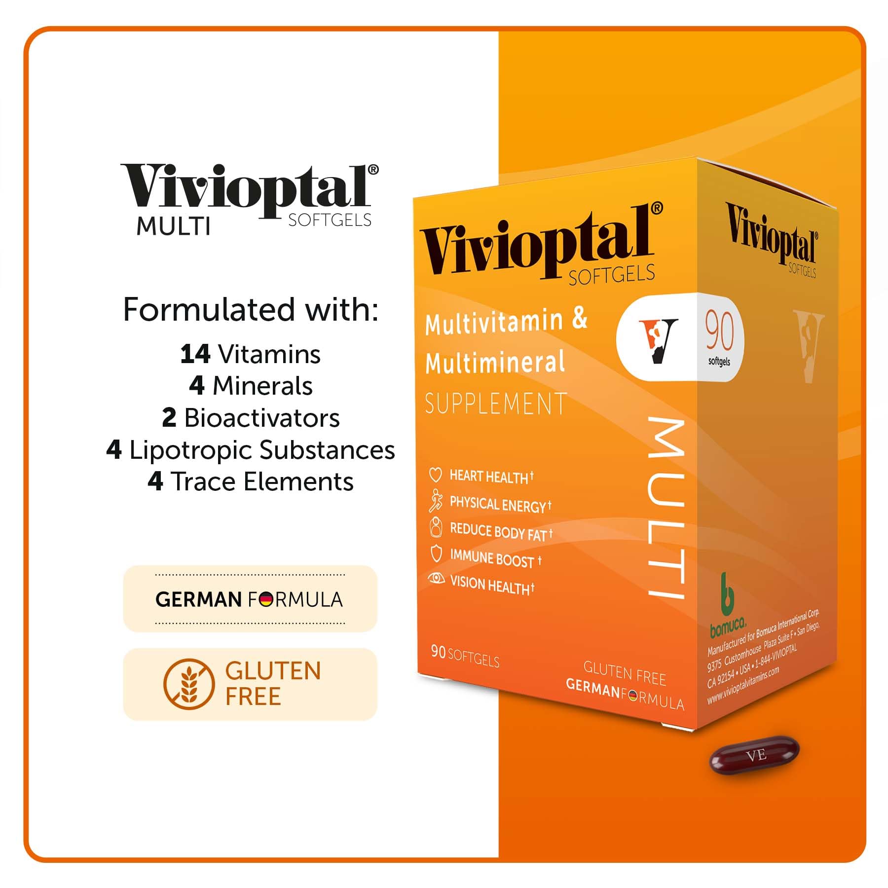 Vivioptal Multi daily dose bottle shot suggests simple routine and stress support.