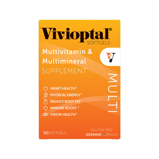 Vivioptal Multi softgel pour illustrates convenient daily supplementation for vitality.
