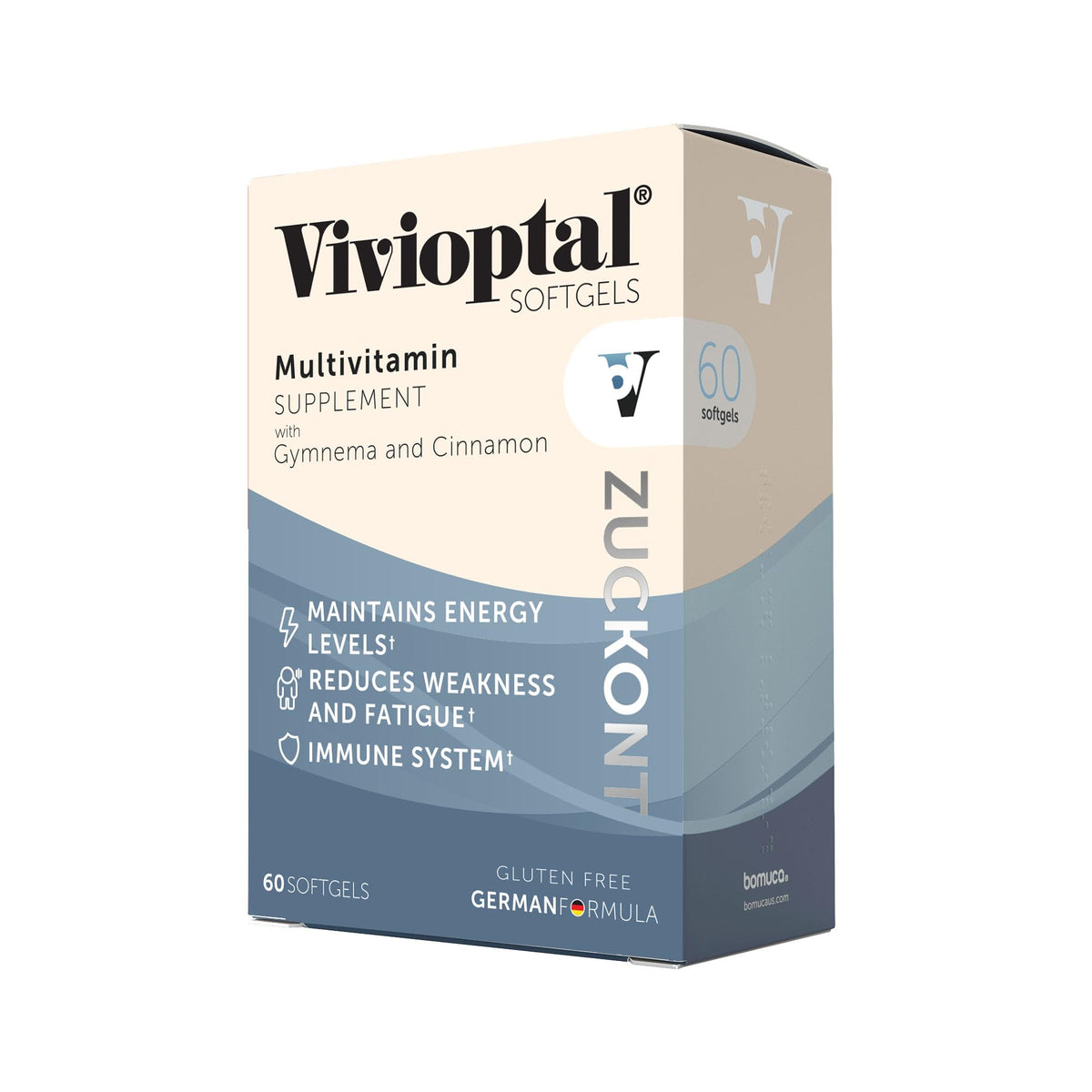 Vivioptal softgels with gymnema and cinnamon in blister pack for daily use