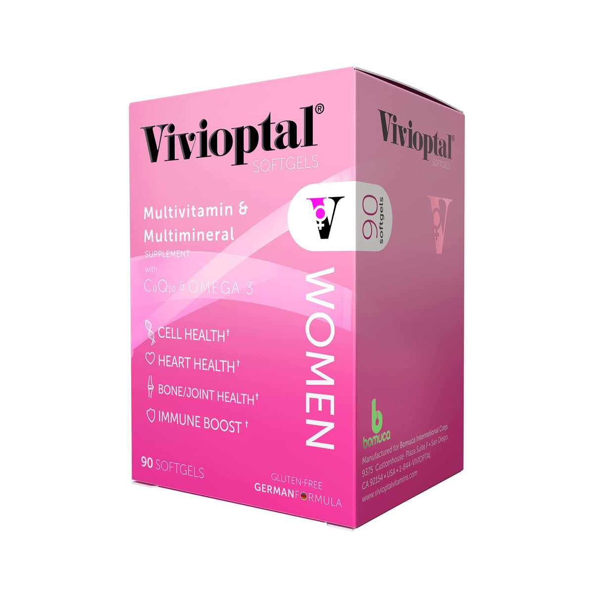 Vivioptal Women multivitamin bottle front for daily vitality