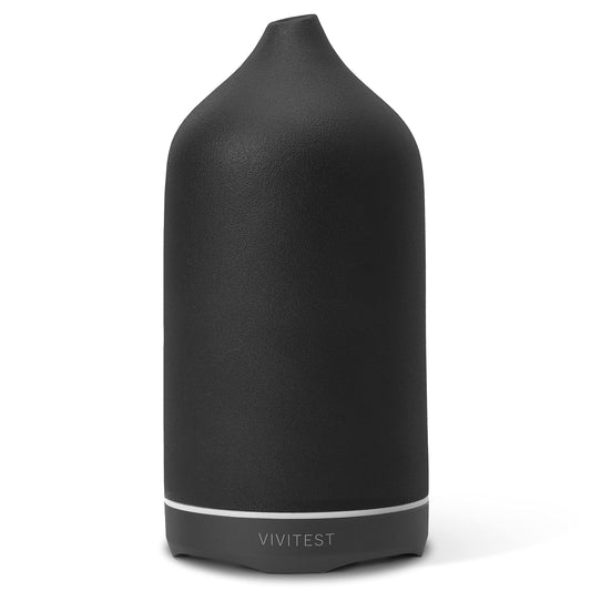 VIVITEST stone diffuser in black with 250ml capacity releasing a gentle aroma.